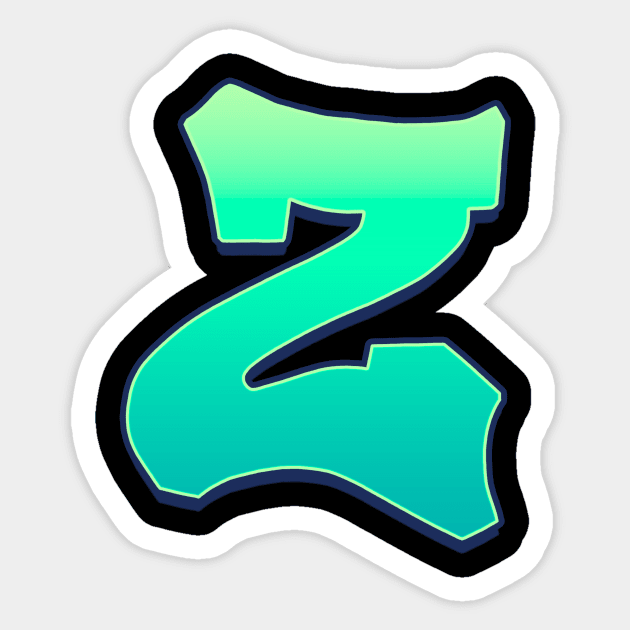 Letter Z - Green fade Sticker by dmitri-art